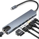 USB-хаб XoKo AC-550 8 в 1, Type-C to RJ45+HDMI+2xUSB+ TF, SD reader+ PD Type-C - х2 (XK-AC550-SL) - изображение 4