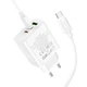 Мережевий зарядний пристрій Hoco C126A Pure power PD40W (2C1A) + кабель Type-C to Type-C - White - зображення 4