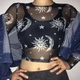 Женский прозрачный топ с принтом Honey Fashion Accessories М черный (10-115) - изображение 2