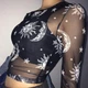 Женский прозрачный топ с принтом Honey Fashion Accessories М черный (10-115) - изображение 3
