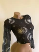 Женский прозрачный топ с принтом Honey Fashion Accessories М черный (10-115) - изображение 6