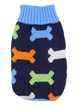Свитер для собак и котов EcoToys Bones S синий c косточками A: 19 см B: 26 см C: 16 см 6986 - изображение 1