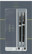 Zestaw Parker Sonnet Black Chrome Trim Ball Pen & Rollerball Długopis + Długopis Rollerball Niebieskie (3026980932596) - obraz 1