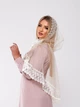 Накидка палантин для храма Family Tradition фатин с кружевом 70 см айвори Листья - изображение 4