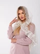 Накидка палантин для храма Family Tradition фатин с кружевом 70 см айвори Листья - изображение 6