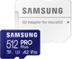Карта памяти Samsung PRO Plus microSDXC 512GB Class 10 UHS-I U3 V30 A2 + SD адаптер (MB-MD512SA/EU) - изображение 1