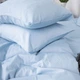 Простынь на резинке MirSon евро 200x220+25 см 0842 Light Blue Сатин (2200002024488) - изображение 8