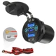 Металлическая USB зарядка от 12-24v QC 3.0+PD Type-C 30W с кнопкой выключения Кабель подключения - изображение 1