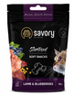 Savory (Сейворі) Sterilised Soft Snacks Lamb & Bkueberries Ласощі м’які для котів ягня та чорниця, 50 г - зображення 1