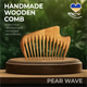 Гребень для Волос ZAMAS Wood New Wave 10,5 х 7,5 х 1,1см Ручная Работа Деревянный Груша - изображение 2