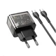 Сетевое зарядное устройство HOCO N34 Dazzling dual-port PD20W+QC3.0 charger set(Type-C to Type-C) Transparent - изображение 4