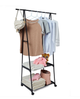 Вішалка стійка органайзер для одягу металева THE NEW COAT RACK з полицею для взуття на колесах 160 х 55 х 42 см навантаження до 20 кг - зображення 2