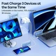 Мережеве Зарядне Пристрій Remax RP-U100 65W 1USB/2Type-C Біле - зображення 4