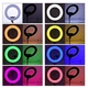 Кольцевая ЛЕД лампа RGB цветная диаметр 33 см MJ 33, Светодиодная лампа кольцо 33 см с креплением для телефона Без Штатива - изображение 7