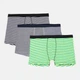 Трусы (3шт) Basic Collection XXL темно синий, салатовы в полоску, сине серый меланж 14380929563 - изображение 1