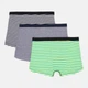 Трусы (3шт) Basic Collection XXL темно синий, салатовы в полоску, сине серый меланж 14380929563 - изображение 2