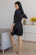 Стильный халат однотонный Хч1071 Черный, 3XL (52-54) - изображение 3