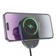 Держатель для смартфона Hoco HW12 с беспроводной зарядкой на дефлектор magnetic car MagSafe 15W для телефона iPhone 12/13/14/15 со встроенным кабелем Type-C Black Gray - изображение 5