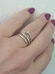 Серебряное кольцо Гвоздь с фианитами. КВ1351С 16,5 - изображение 1