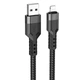 Кабель HOCO USB-A - Lightning U110 1.2m чорний 6931474770561 - зображення 2