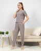 Пижама женская из рубчика футболка и штаны Темно-серый Maybel 3XL 322-1 (3179_6) - изображение 1