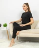 Пижама женская из рубчика футболка и штаны Черный Maybel 2XL 322 (3172_5) - изображение 4