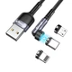 Кабель магнітний з швидкою зарядкою 7 Contact 3 A, 3 в 1 Micro USB/Lightining/Type C, обертання на 54 Elough (2000002882954) - зображення 1
