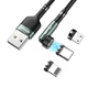 Кабель магнітний з швидкою зарядкою 7 Contact 3 A, 3 в 1 Micro USB/Lightining/Type C, обертання на 54 Elough (2000002882978) - зображення 1