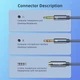 Кабель ESSAGER TEANA Headphone Audio Splitter 3.5mm Female to Dual 3.5 mm Jack Male Aux Cable (EYPS35-TLB0G) - изображение 4