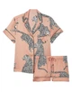Піжама Victoria's Secret сатинова S леопардова Бежева шорти+сорочка Satin Short Pajama Set - зображення 3