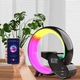 Настільна смарт лампа-нічник 7в1 з бездротовою зарядкою та Bluetooth-колонкою G-Smart HM-2309 Чорна - зображення 3