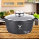 Кастрюля мраморная Top Kitchen (из литого алюминия со стеклянной крышкой, d=20 см, 2.49 л) 00051-КВ - изображение 1