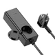Мережевий зарядний пристрій адаптер-подовжувач Hoco NS4 Sharp desktop socket з розеткою та швидкою зарядкою |1USB/2Type-C, 65W/3A, PD/QC, 4000W Socket| Чорний - зображення 8