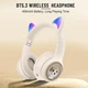 Детские беспроводные Bluetooth наушники AZK-01 c RGB подсветкой и встроенным микрофоном Бежевый - изображение 7