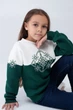 Різдвяний світшот для дівчинки Сніжинка Зелений 128 UKRS-6642d UkrGlamour - изображение 4