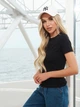 Футболка женская ISSA PLUS 13421 XXL Черная (issa2007682525775) - изображение 3