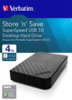 Dysk twardy Verbatim Store n Save 4TB 3.5" USB 3.0 Czarny (0023942476856) - obraz 4