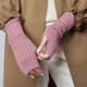 Митенки рубчик отдельные рукава серо-розовые 61340 One Size - изображение 1
