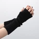 Митенки рубчик однотонные 30см черные 61010 One Size - изображение 1