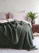 Покрывало хлопковое LA MODNO GRAIN GREEN 200х220 см Зелёный - изображение 1