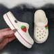 Крокcы сабо для девочки Luck Line кремовые с клубничкой пенка 34 р (22,3 см) 5108-2 - изображение 3