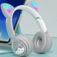 Бездротові навушники "Котячі вушка" CatEar QC-28T з підсвіткою RGB Bluetooth MP3 плеєр Сірі - изображение 1