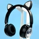 Бездротові навушники "Котячі вушка" CatEar QC-28T з підсвіткою RGB Bluetooth MP3 плеєр Чорні - зображення 10