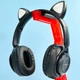 Бездротові навушники "Котячі вушка" CatEar QC-11 з підсвіткою RGB Bluetooth MP3 плеєр Чорні - зображення 1