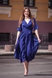 Вечірня синя сукня міді JadFashion XXL синій 43285479 - зображення 3