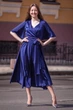 Вечірня синя сукня міді JadFashion XXL синій 43285479 - зображення 4