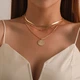 Потрійний ланцюжок з підвіскою кулоном Honey Fashion Accessories золотистий (12-149) - изображение 1