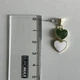 Серьги-подвески сердечка гвоздики Honey Fashion Accessories зелено-белый (12-143) - изображение 6