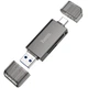 Кардрідер HOCO HB39 USB/Type-C 3.0 high-speed card reader Metal Gray (6942007604819) - зображення 1