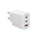 СЗУ Intaleo TCG65GAN 1USB 2Type-C PD 65W 3A QC3.0 White (1283126559525) - зображення 1